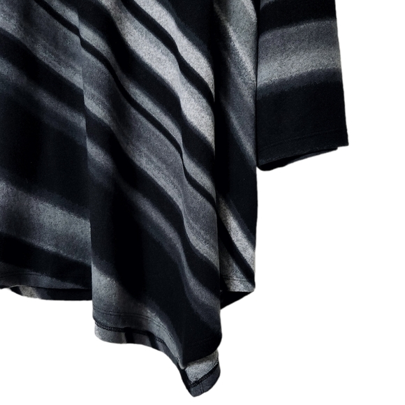 Diagonal Stripe Asymmetric Long Sleeve Sweater w/ Infinity Scarf | Cathe… - Picture 7 of 9